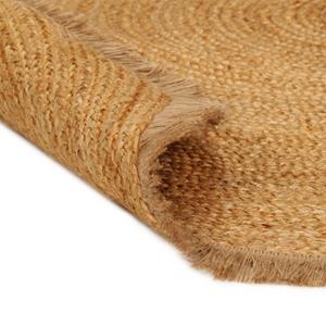 Vidaxl Teppich Geflochten Mit Fransen 120 Cm Jute Rund