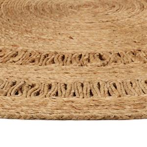 vidaXL Tapijt rond 120 cm gevlochten jute