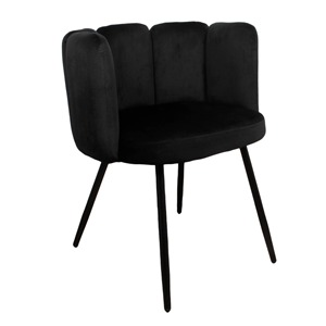 Industrielemeubelshop High five chair velvet - zwart