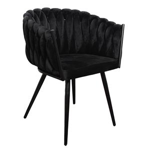 Industrielemeubelshop Wave chair velvet - zwart