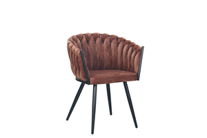 Industrielemeubelshop Wave chair velvet - koper