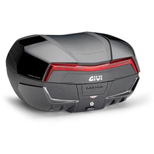 GIVI V58 Maxia 5 topkoffer, Topkoffers en zijkoffers voor de moto, rode reflectoren, zwart glanzende afwerking