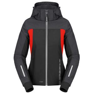 Spidi Hoodie H2Out II Lady Zwart Antraciet Fluo Rood