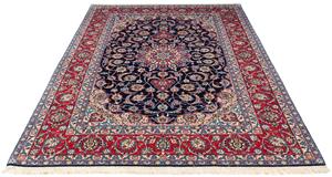 Morgenland Orientteppich Perser - Isfahan - Premium - 233 x 155 cm - dunkelblau, rechteckig, 6 mm Höhe, Wohnzimmer, Handgeknüpft, Einzelstück mit Zertifikat