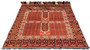 Morgenland Orientteppich Afghan - 174 x 118 cm - rost, rechteckig, 7 mm Höhe, Wohnzimmer, Handgeknüpft, Einzelstück mit Zertifikat