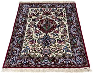 Morgenland Orientteppich Perser - Isfahan - Premium - 105 x 67 cm - dunkelrot, rechteckig, 6 mm Höhe, Wohnzimmer, Handgeknüpft, Einzelstück mit Zertifikat