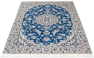 Morgenland Orientteppich Perser - Nain - Royal - 166 x 110 cm - blau, rechteckig, 10 mm Höhe, Wohnzimmer, Handgeknüpft, Einzelstück mit Zertifikat