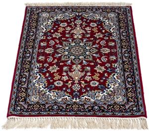 Morgenland Orientteppich Perser - Isfahan - Premium - 100 x 70 cm - dunkelrot, rechteckig, 6 mm Höhe, Wohnzimmer, Handgeknüpft, Einzelstück mit Zertifikat