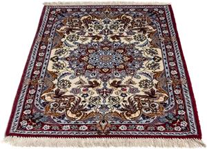 Morgenland Orientteppich Perser - Isfahan - Premium - 100 x 73 cm - dunkelrot, rechteckig, 6 mm Höhe, Wohnzimmer, Handgeknüpft, Einzelstück mit Zertifikat