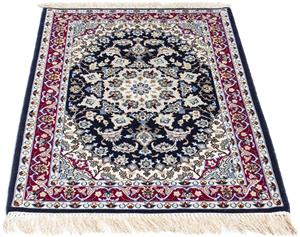 Morgenland Orientteppich Perser - Isfahan - Premium - 104 x 72 cm - dunkelblau, rechteckig, 6 mm Höhe, Wohnzimmer, Handgeknüpft, Einzelstück mit Zertifikat