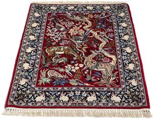 Morgenland Orientteppich Perser - Isfahan - Premium - 105 x 70 cm - rot, rechteckig, 6 mm Höhe, Wohnzimmer, Handgeknüpft, Einzelstück mit Zertifikat