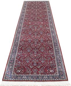 Morgenland Orientteppich Orient - Hereke - 369 x 78 cm - dunkelrot, rechteckig, 3 mm Höhe, Wohnzimmer, Handgeknüpft, Einzelstück mit Zertifikat