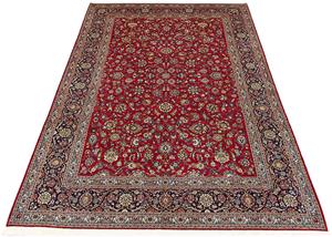 Morgenland Orientteppich Perser - Keshan - 432 x 325 cm - rot, rechteckig, 10 mm Höhe, Wohnzimmer, Handgeknüpft, Einzelstück mit Zertifikat