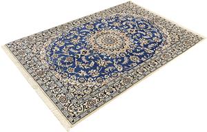 Morgenland Orientteppich Perser - Nain - Royal - 172 x 114 cm - blau, rechteckig, 10 mm Höhe, Wohnzimmer, Handgeknüpft, Einzelstück mit Zertifikat