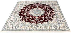 Morgenland Orientteppich Perser - Nain - Royal quadratisch - 154 x 143 cm - dunkelrot, quadratisch, 10 mm Höhe, Wohnzimmer, Handgeknüpft, Einzelstück mit Zertifikat