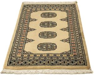 Morgenland Orientteppich Afghan - Buchara - 91 x 65 cm - hellbraun, rechteckig, 7 mm Höhe, Wohnzimmer, Handgeknüpft, Einzelstück mit Zertifikat