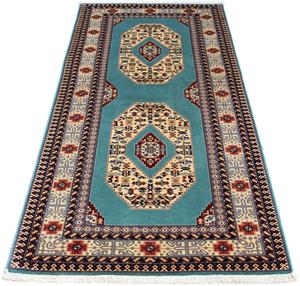 Morgenland Orientteppich Perser - Täbriz - Royal - 190 x 75 cm - blau, rechteckig, 7 mm Höhe, Wohnzimmer, Handgeknüpft, Einzelstück mit Zertifikat