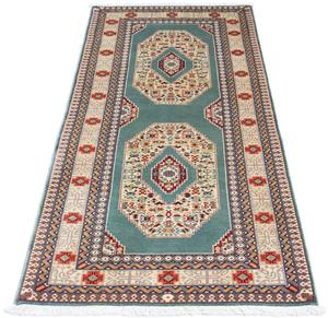 Morgenland Orientteppich Perser - Täbriz - Royal - 187 x 70 cm - türkis, rechteckig, 7 mm Höhe, Wohnzimmer, Handgeknüpft, Einzelstück mit Zertifikat