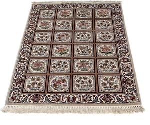 Morgenland Orientteppich Perser - Isfahan - Premium - 103 x 70 cm - hellbraun, rechteckig, 6 mm Höhe, Wohnzimmer, Handgeknüpft, Einzelstück mit Zertifikat