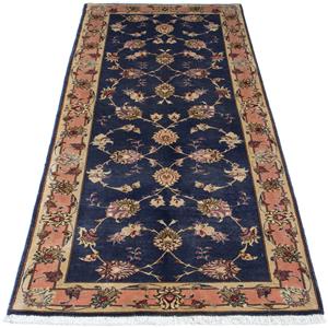 Morgenland Orientteppich Perser - Täbriz - Royal - 198 x 76 cm - dunkelblau, rechteckig, 7 mm Höhe, Wohnzimmer, Handgeknüpft, Einzelstück mit Zertifikat