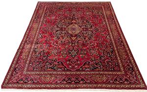 Morgenland Orientteppich Perser - Classic - 383 x 312 cm - rot, rechteckig, 10 mm Höhe, Wohnzimmer, Handgeknüpft, Einzelstück mit Zertifikat