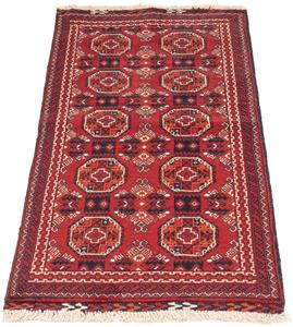 Morgenland Orientteppich Afghan - 106 x 49 cm - dunkelrot, rechteckig, 7 mm Höhe, Wohnzimmer, Handgeknüpft, Einzelstück mit Zertifikat