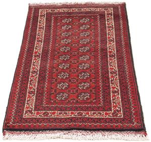 Morgenland Orientteppich Afghan - 100 x 69 cm - dunkelrot, rechteckig, 7 mm Höhe, Wohnzimmer, Handgeknüpft, Einzelstück mit Zertifikat