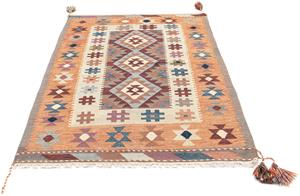 Morgenland Wollteppich Kelim - Trendy - 183 x 116 cm - mehrfarbig, rechteckig, 4 mm Höhe, Wohnzimmer, Einzelstück