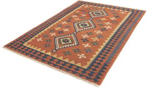 Morgenland Wollteppich Kelim - Oriental - 198 x 138 cm - dunkelrot, rechteckig, 6 mm Höhe, Wohnzimmer, Einzelstück