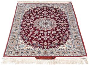 Morgenland Orientteppich Perser - Isfahan - Premium - 119 x 84 cm - rot, rechteckig, 6 mm Höhe, Wohnzimmer, Handgeknüpft, Einzelstück mit Zertifikat