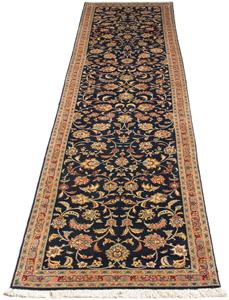 Morgenland Orientteppich Perser - Täbriz - Royal - 292 x 66 cm - dunkelblau, rechteckig, 7 mm Höhe, Wohnzimmer, Handgeknüpft, Einzelstück mit Zertifikat