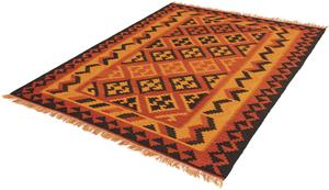 Morgenland Wollteppich Kelim - Oriental - 194 x 150 cm - hellrot, rechteckig, 6 mm Höhe, Wohnzimmer, Einzelstück