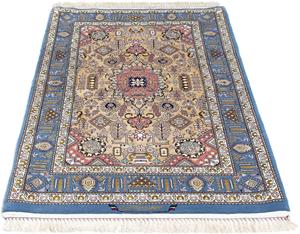 Morgenland Orientteppich Perser - Isfahan - Premium - 126 x 83 cm - hellblau, rechteckig, 6 mm Höhe, Wohnzimmer, Handgeknüpft, Einzelstück mit Zertifikat