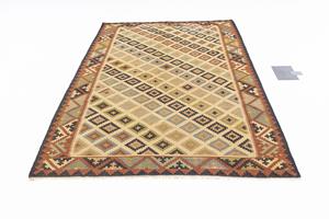 Morgenland Wollteppich Kelim - Oriental - 205 x 136 cm - mehrfarbig, rechteckig, 4 mm Höhe, Wohnzimmer, Einzelstück