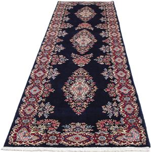 Morgenland Orientteppich Perser - Royal - 370 x 98 cm - dunkelblau, rechteckig, 10 mm Höhe, Wohnzimmer, Handgeknüpft, Einzelstück mit Zertifikat