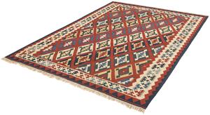 Morgenland Wollteppich Kelim - Oriental - 209 x 154 cm - dunkelrot, rechteckig, 6 mm Höhe, Wohnzimmer, Einzelstück