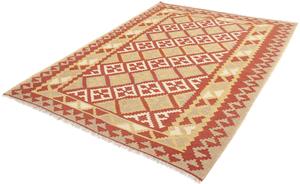 Morgenland Wollteppich Kelim - Oriental - 215 x 152 cm - rot, rechteckig, 6 mm Höhe, Wohnzimmer, Einzelstück