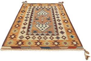 Morgenland Wollteppich Kelim - Oriental - 208 x 143 cm - mehrfarbig, rechteckig, 4 mm Höhe, Wohnzimmer, Einzelstück