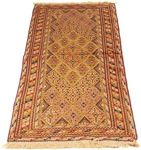 Morgenland Wollteppich Kelim - Oriental - 194 x 61 cm - braun, rechteckig, 4 mm Höhe, Wohnzimmer, Einzelstück