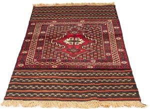 Morgenland Wollteppich Kelim - Oriental - 155 x 87 cm - rot, rechteckig, 4 mm Höhe, Wohnzimmer, Einzelstück