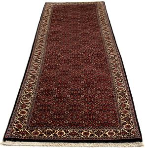 Morgenland Orientteppich Perser - Bidjar - 304 x 86 cm - dunkelrot, rechteckig, 15 mm Höhe, Wohnzimmer, Handgeknüpft, Einzelstück mit Zertifikat