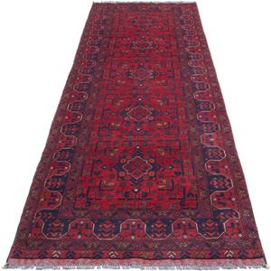 Morgenland Orientteppich Afghan - Kunduz - 285 x 83 cm - dunkelrot, rechteckig, 7 mm Höhe, Wohnzimmer, Handgeknüpft, Einzelstück mit Zertifikat