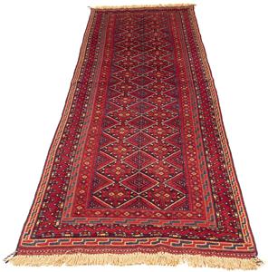 Morgenland Wollteppich Kelim - Oriental - 279 x 81 cm - dunkelrot, rechteckig, 4 mm Höhe, Wohnzimmer, Einzelstück