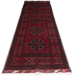 Morgenland Orientteppich Afghan - Kunduz - 299 x 81 cm - dunkelrot, rechteckig, 7 mm Höhe, Wohnzimmer, Handgeknüpft, Einzelstück mit Zertifikat