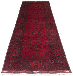 Morgenland Orientteppich Afghan - Kunduz - 299 x 82 cm - dunkelrot, rechteckig, 7 mm Höhe, Wohnzimmer, Handgeknüpft, Einzelstück mit Zertifikat