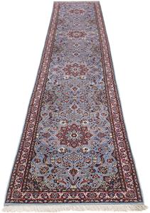 Morgenland Orientteppich Perser - Isfahan - Premium - 438 x 80 cm - lila, rechteckig, 6 mm Höhe, Wohnzimmer, Handgeknüpft, Einzelstück mit Zertifikat