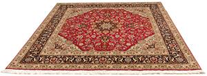 Morgenland Orientteppich Perser - Täbriz - Royal quadratisch - 203 x 203 cm - rot, quadratisch, 7 mm Höhe, Wohnzimmer, Handgeknüpft, Einzelstück mit Zertifikat