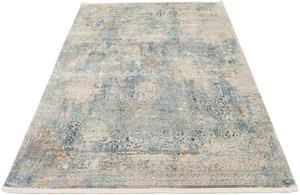 Oci Die Teppichmarke Teppich BESTSELLER CAVA, rechteckig, 8 mm Höhe, Glanz Viskose, mit Fransen, Hoch Tief Struktur, Vintage, Wohnzimmer