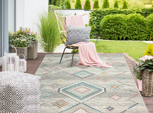 Merinos Karpet24 Vloerkleed Salsa, modern design, weerbestendig en uv-bestendig, voor balkon, terras en serre, ook geschikt voor binnen Multi -120 x 170 cm