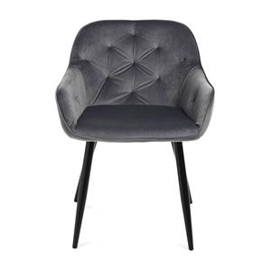 DEPOT Samt-Stuhl mit Armlehnen, 56x62x78cm, grau